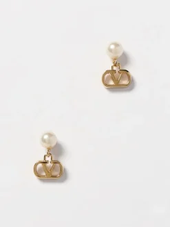 Orecchini VLogo Signature Valentino Garavani in ottone con perle Swarovski®