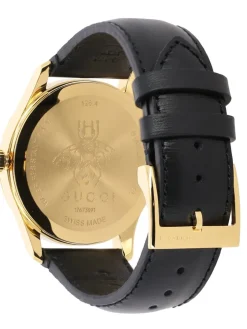 Orologio Gucci con cinturino in pelle e cassa in metallo