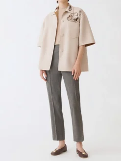 Overshirt Fabiana Filippi in lana vergine con applicazioni