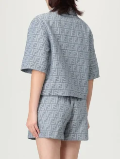 Overshirt Fendi in denim con monogram