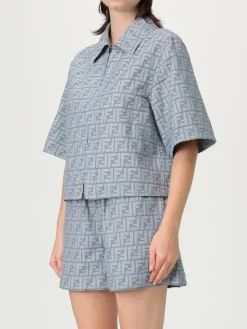 Overshirt Fendi in denim con monogram