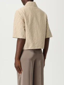 Overshirt Fendi in denim con monogram