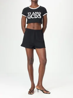 Pantaloncino classico GCDS in cotone con slogan posteriore