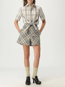 Pantaloncino con coulisse check Burberry