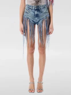 Pantaloncino Diesel in denim con frange