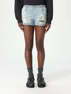 Pantaloncino MM6 Maison Margiela in denim di cotone distressed