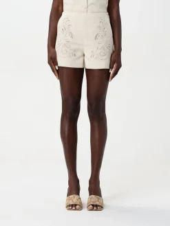 Pantaloncino Twinset in misto lino con ricami