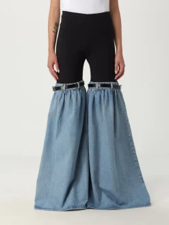 Pantalone a zampa Coperni in tessuto tecnico e denim