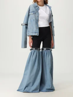 Pantalone a zampa Coperni in tessuto tecnico e denim