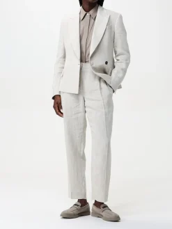 Pantalone classico Brunello Cucinelli in misto lino