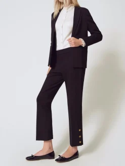 Pantalone cropped Twinset in crêpe