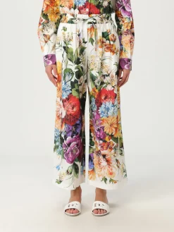 Pantalone Dolce & Gabbana in cotone con stampa floreale