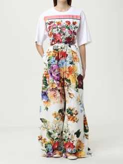 Pantalone Dolce & Gabbana in cotone con stampa floreale