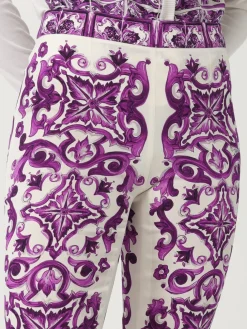 Pantalone flared Dolce & Gabbana in seta stretch