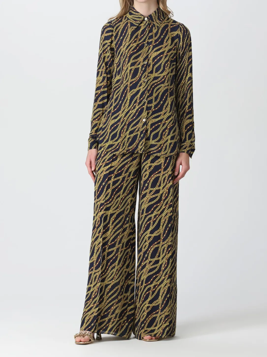 Pantalone Michael Kors in georgette di misto seta e viscosa