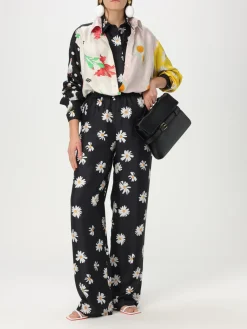 Pantalone Moschino Couture in seta con stampa floreale