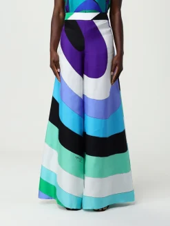 Pantalone Pucci in seta con stampa astratta