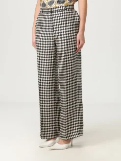 Pantalone 'S Max Mara in twill di seta stampata