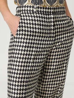 Pantalone 'S Max Mara in twill di seta stampata