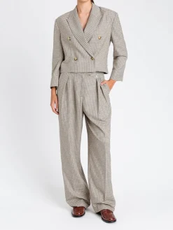 Pantalone Twinset Actitude in misto viscosa check