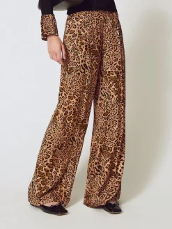 Pantalone Twinset in viscosa animalier