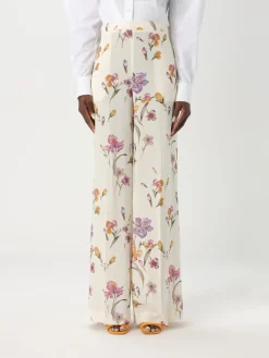 Pantalone Twinset in viscosa con stampa floreale