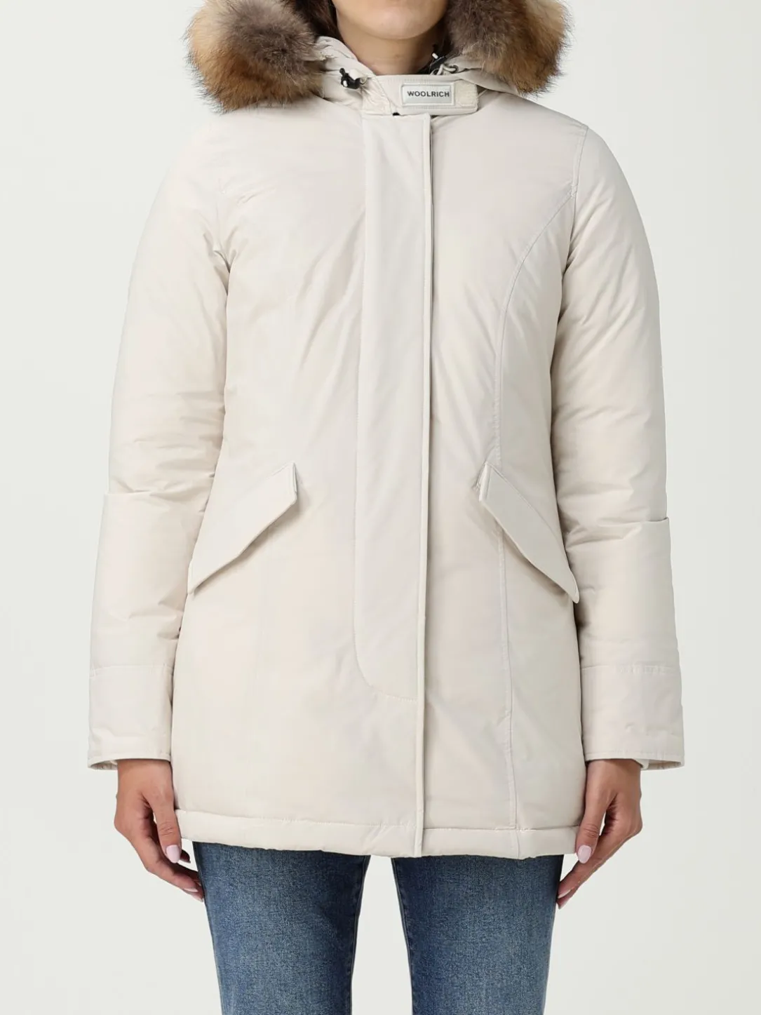 Parka Woolrich in nylon con inserto in pelliccia