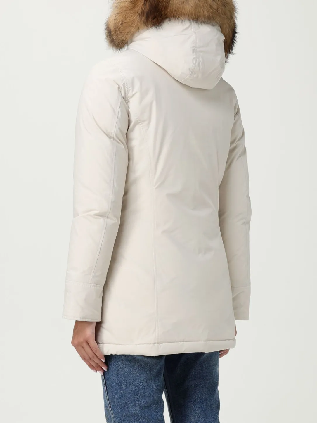 Parka Woolrich in nylon con inserto in pelliccia