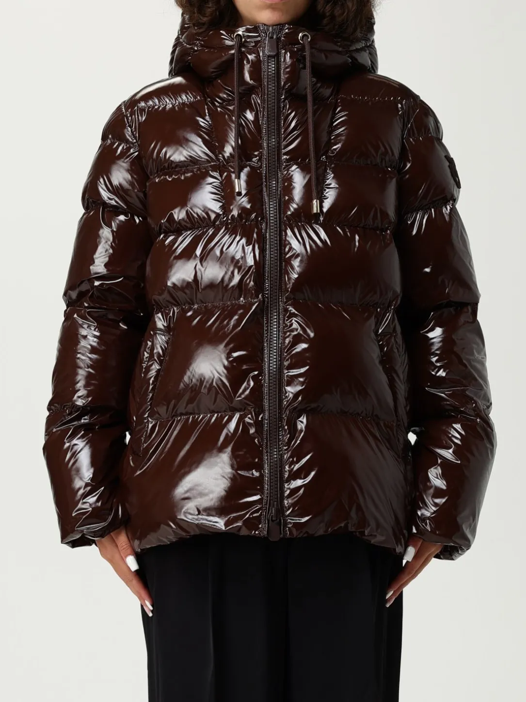 Piumino con cappuccio Pinko in nylon trapuntato