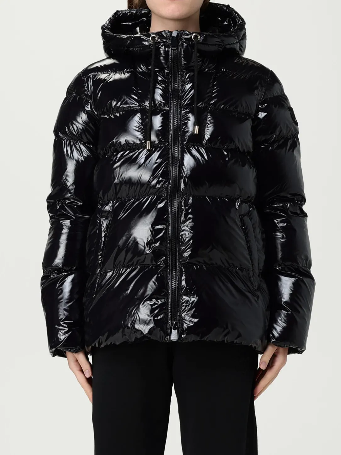 Piumino con cappuccio Pinko in nylon trapuntato