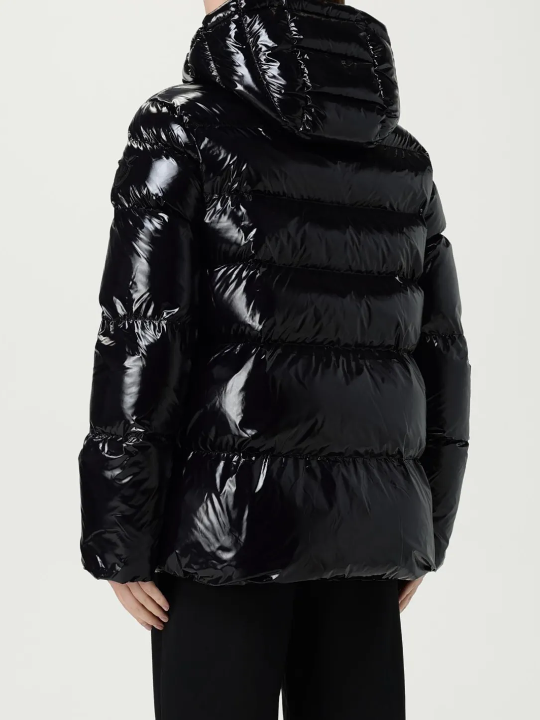 Piumino con cappuccio Pinko in nylon trapuntato