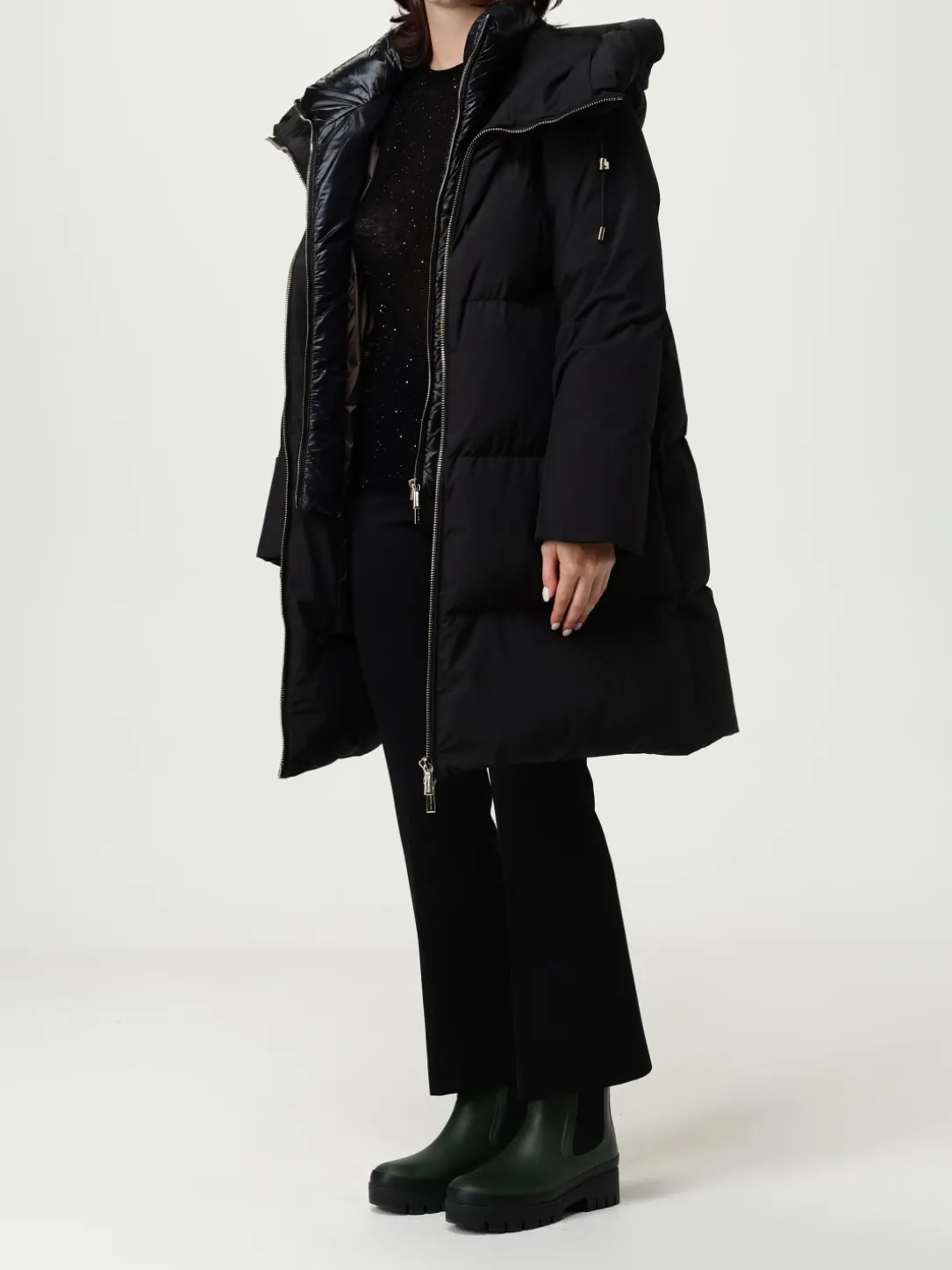 Piumino Moorer in nylon con cappuccio