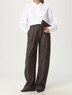 Pochette BC Duo Brunello Cucinelli in camoscio con tracolla monile