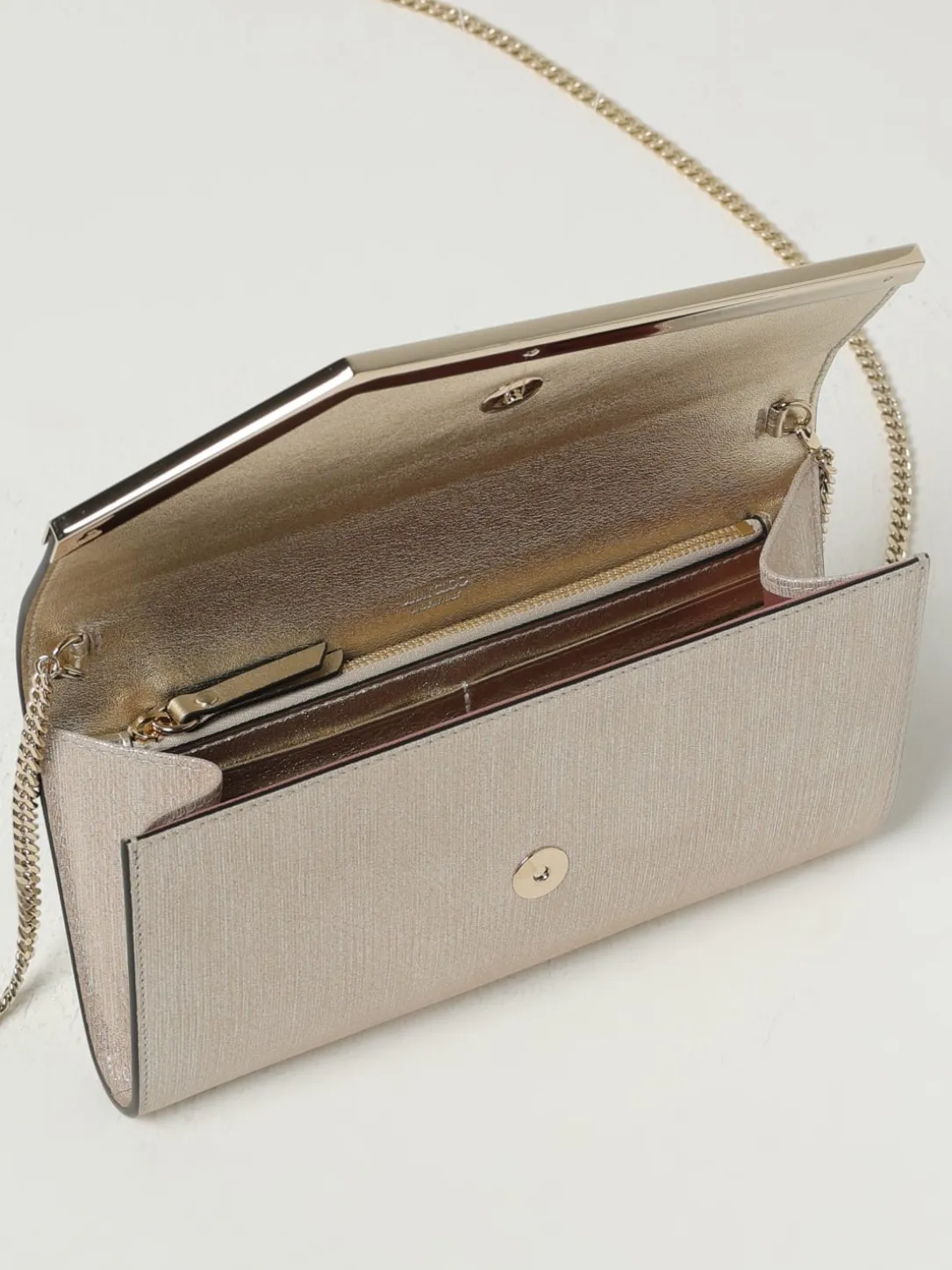 Pochette Emmie Jimmy Choo in pelle laminata