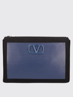 Pochette in cotone e lino VLogo Valentino Garavani