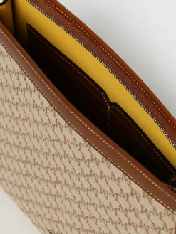 Pochette in tela di cotone e pelle Max Mara