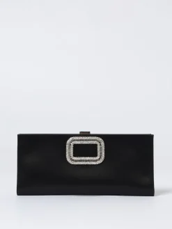Pochette Pilgrim Roger Vivier in raso con fibbia gioiello