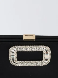 Pochette Pilgrim Roger Vivier in raso con fibbia gioiello