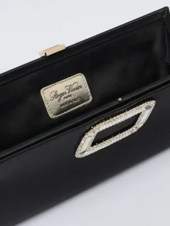 Pochette Pilgrim Roger Vivier in raso con fibbia gioiello