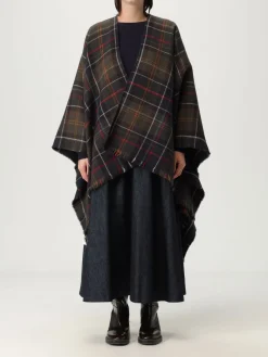 Poncho Barbour con stampa Tartan