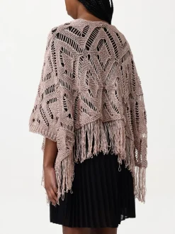 Poncho Twinset in maglia traforata e lurex