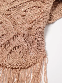 Poncho Twinset in maglia traforata e lurex