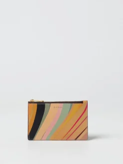 Portacarte di credito Dusky Swirl Paul Smith in pelle stampata