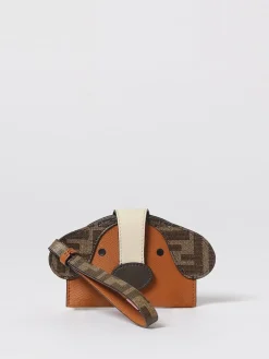 Portacarte di credito Fendi Best Friends Forever in pelle e cotone spalmato