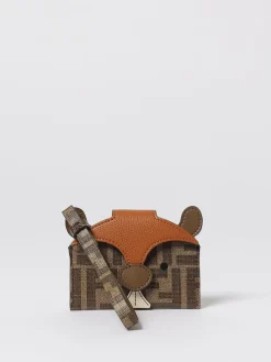 Portacarte di credito Fendi Best Friends Forever in pelle e cotone spalmato