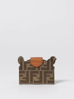 Portacarte di credito Fendi Best Friends Forever in pelle e cotone spalmato