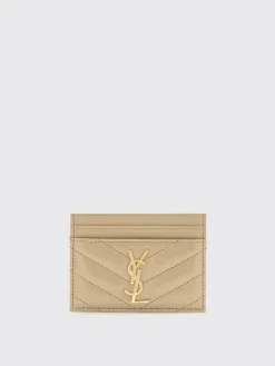 Portacarte di credito Saint Laurent in pelle di agnello