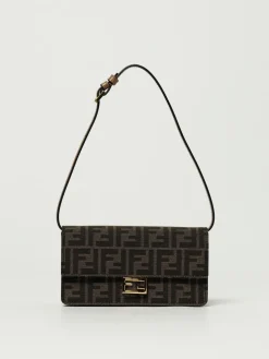 Portafoglio Baguette Fendi in misto cotone con monogram FF embossed