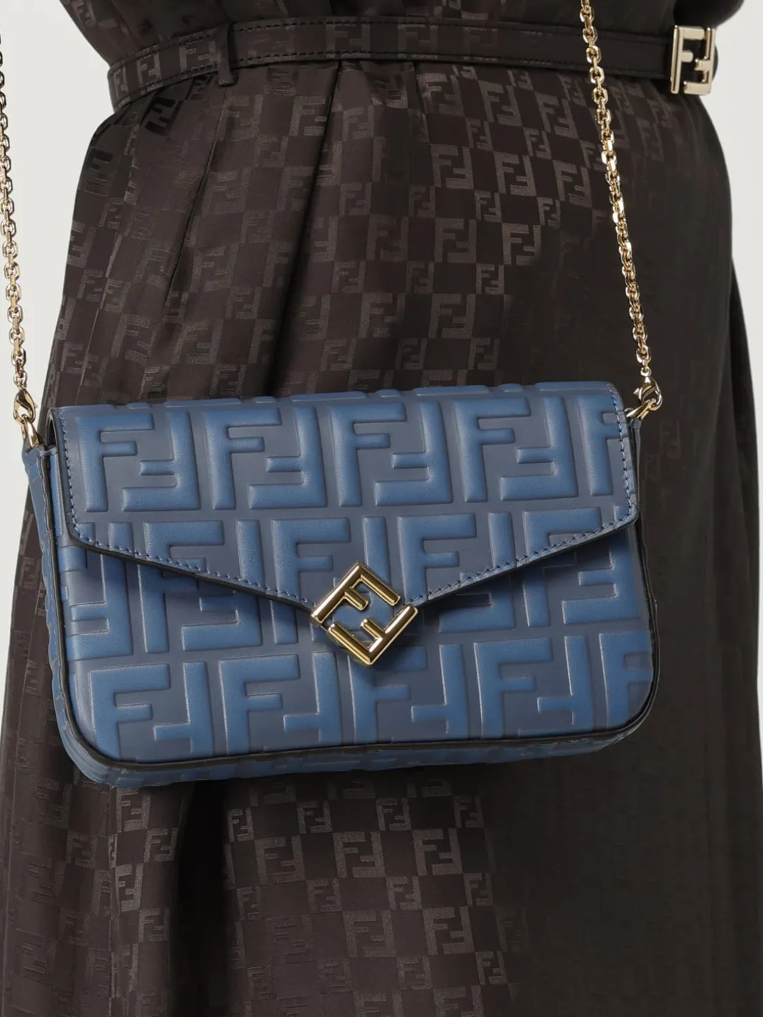 Portafoglio FF Diamonds Fendi in pelle goffrata