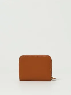 Portafoglio quadrato zip-around in pelle Pinko